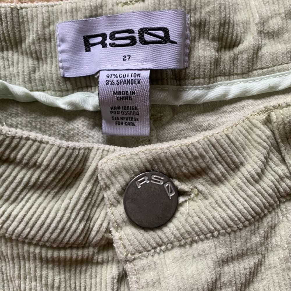 RSQ High Rise Corduroy Flare Pants l Size 27 l Color: Light Pistachio - Picture 4 of 6